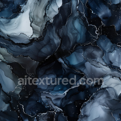 seamless Seamless 3D Alcohol Ink PBR Texture with Dark Blue Veins and Cloudy Flow texture 8k free download PBR
