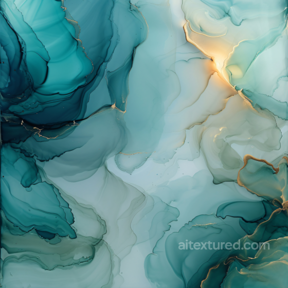 Alcohol Ink PBR Texture Featuring Fluid Blue and Gold Veins Alcohol ink texture preview