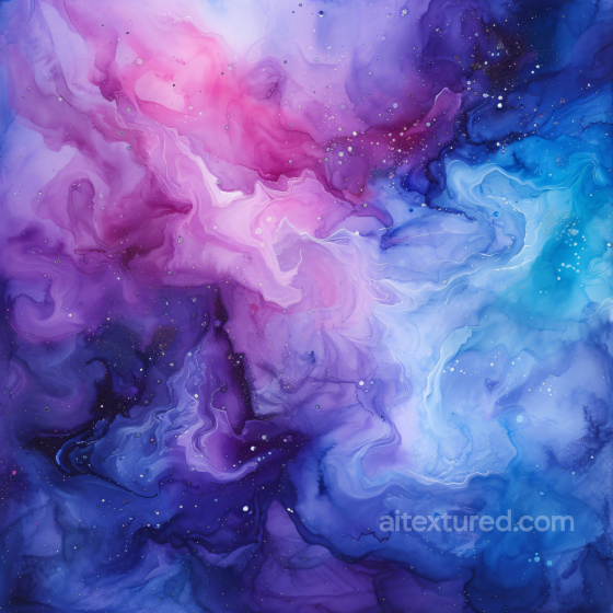 Alcohol Ink PBR Texture Featuring Pink and Blue Fluid Swirls with Soft Marbling Alcohol ink texture preview