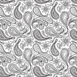 seamless Seamless Black and White Paisley 3D PBR Texture with Floral Motifs texture 8k free download PBR