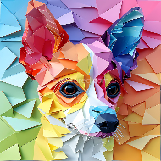 Seamless 3D PBR Texture of Colorful Origami Brazilian Terrier Fur