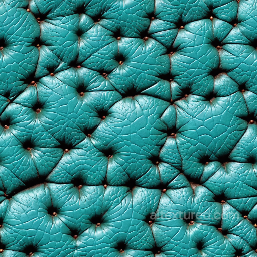 Tufted Cracked Teal Leather Upholstery Texture With Buttoned Quilting seamless Leather PBR texture