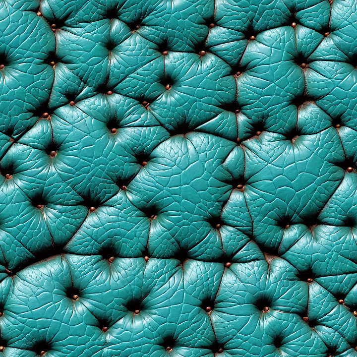 Tufted Cracked Teal Leather Upholstery With Buttoned Quilting seamless PBR texture preview