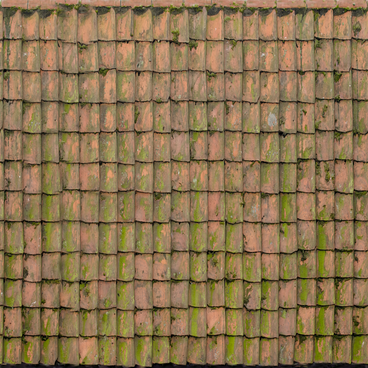 Ceramic Tiles Roof - Ceramic Roof Tiles Roof Old seamless PBR texture preview