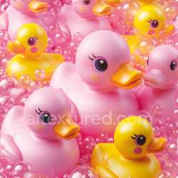 seamless Seamless 3D Inflated Pink and Yellow Rubber Duck PBR Texture with Transparent Bubbles texture 8k free download PBR