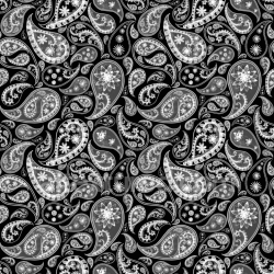 seamless Seamless 3D PBR Texture of Black and White Retro Paisley Fabric texture 8k free download PBR