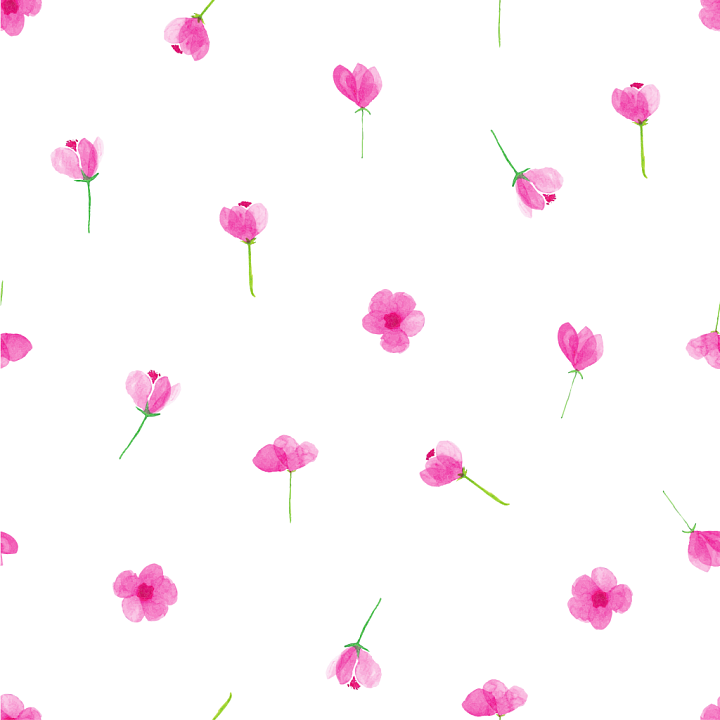 Pink Flower of Pink Watercolor Flowers on White Background seamless PBR texture preview