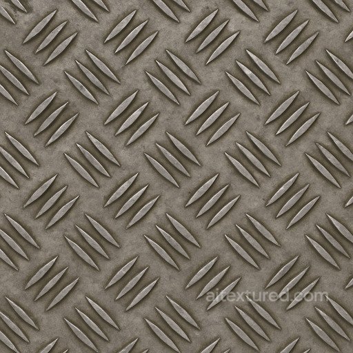 Checkered Tread Plate Diamond Pattern seamless Metal PBR texture