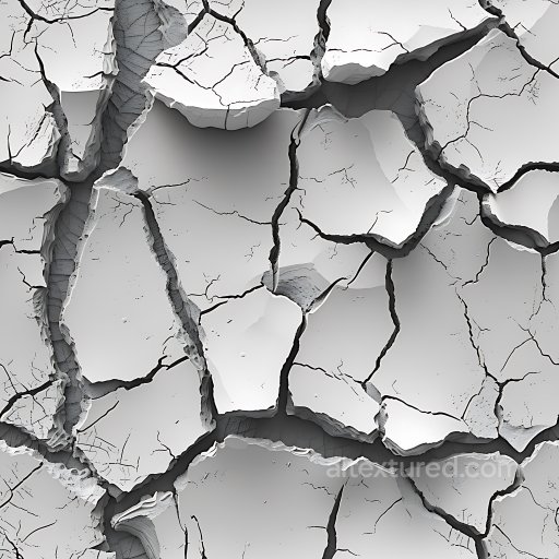 Cracked Dry Earth Texture With Jagged Deep Fractures And Broken Surface seamless Cracked & Holes PBR texture