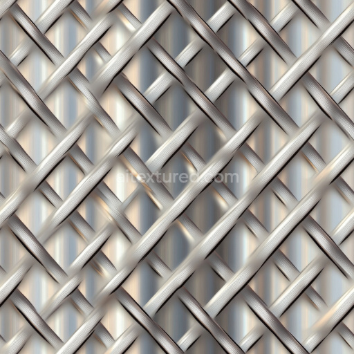 Seamless 3D Woven Steel Mesh PBR Texture with Brushed Metal Finish