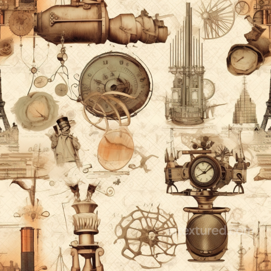 Vintage Scrapbook Texture of Vintage Steampunk Illustrated Paper Collage Vintage Scrapbook texture preview