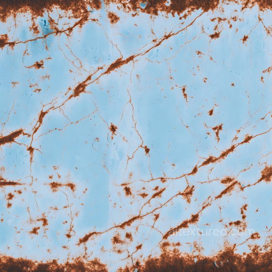 cracked rusty metal PBR texture with blue paint and oxidation Rust texture preview