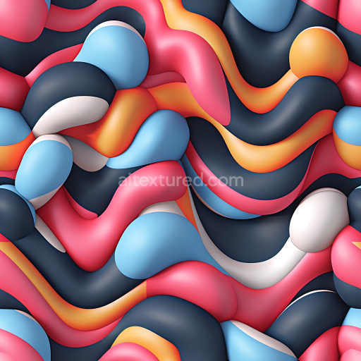 Seamless 3D Inflated Bubble Foam PBR Texture in Vibrant Colors