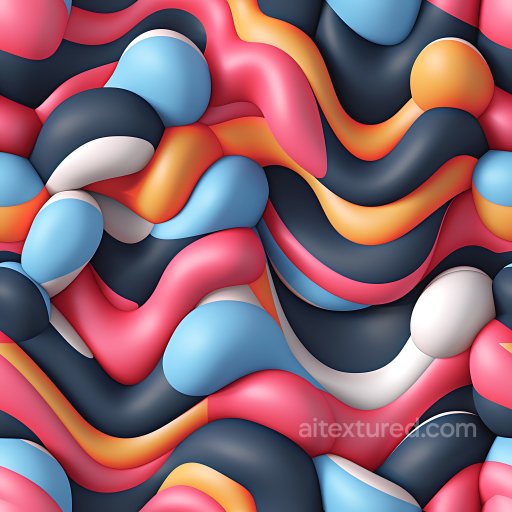 Inflated Bubble Foam PBR Texture in Vibrant Colors seamless Inflated PBR texture