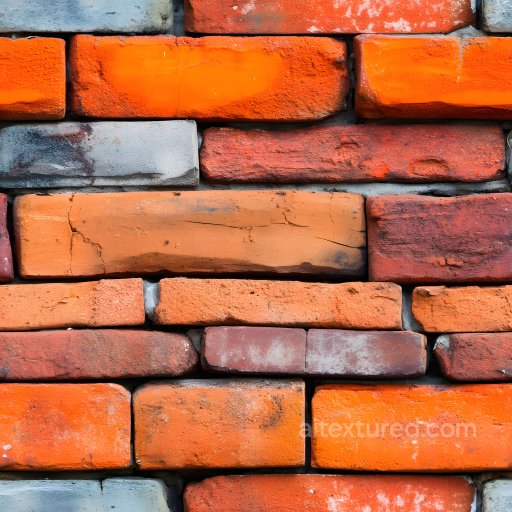 Cracked Multicolor Brick Wall PBR Texture with Rough Surface and Weathered Details seamless Brick PBR texture