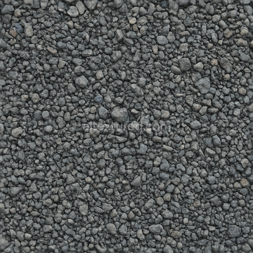 Seamless 3d texture pbr 8K of gravel ground with basalt gravel and gravel fragments mix