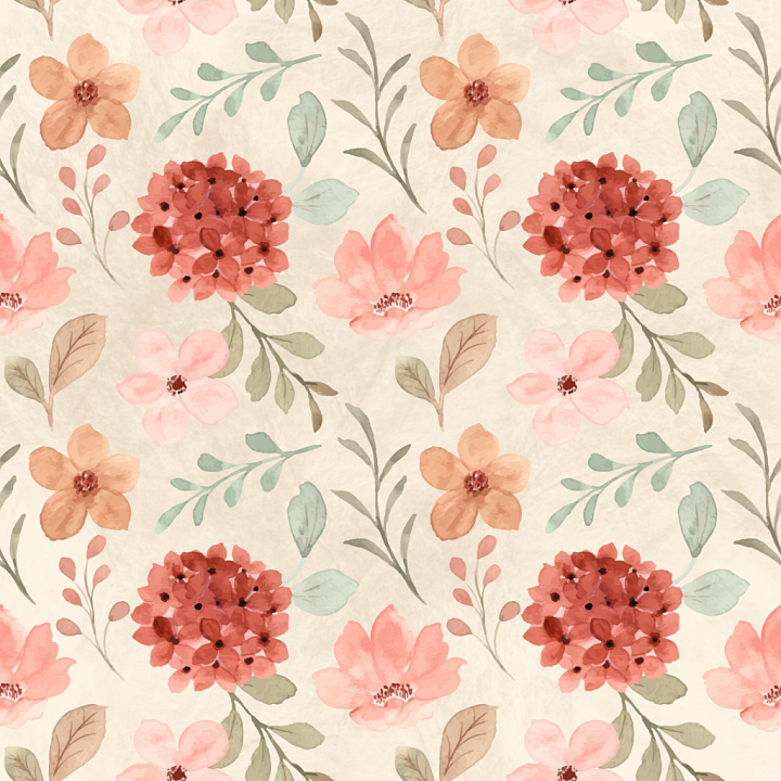 Soft Watercolor Floral Fabric with Pastel Tones seamless PBR texture preview
