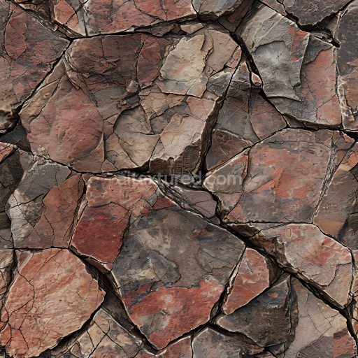 Seamless 3D PBR Weathered Rock Ground Texture with Rust and Gray Tones