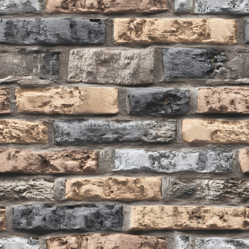 Seamless 3D PBR Cracked Brick Wall Texture with Rough, Weathered Surface