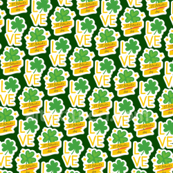 seamless Seamless 3D PBR texture with St Patrick's Day clovers and festive lettering texture 8k free download PBR