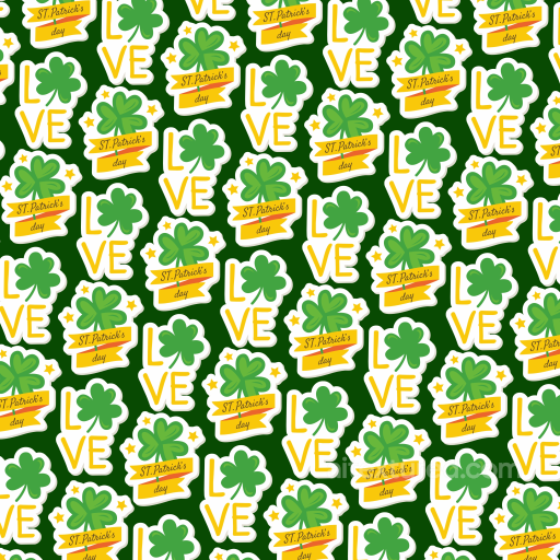 with St Patrick's Day clovers and festive lettering seamless St patrick digital paper bundle PBR texture