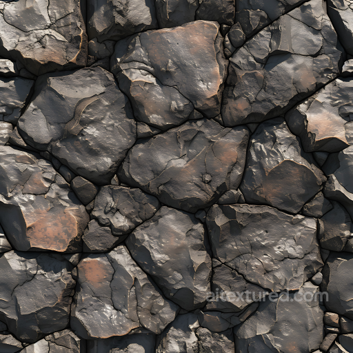 Cracked Rock Stone Ground PBR Texture with Dark and Rusty Tones seamless Stone PBR texture