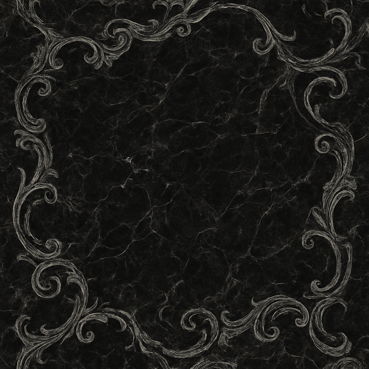 Ornate Black Marble seamless PBR texture preview