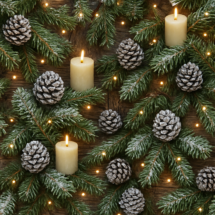 Green Pine Needles Winter Surface Wood seamless PBR texture preview