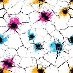 seamless Seamless 3D PBR Cracked White Surface with Vibrant Pink, Blue, and Orange Holes texture 8k free download PBR