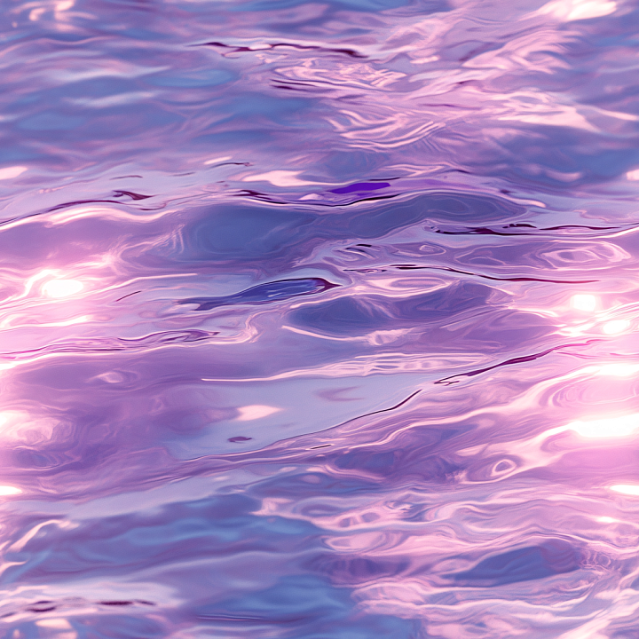 Water with Stylized Purple and Pink Reflective Waves seamless PBR texture preview