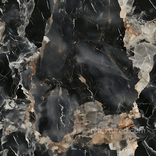 Black Natural Marble Seamless Texture with Bold Veining and Polished Finish seamless Marble PBR texture