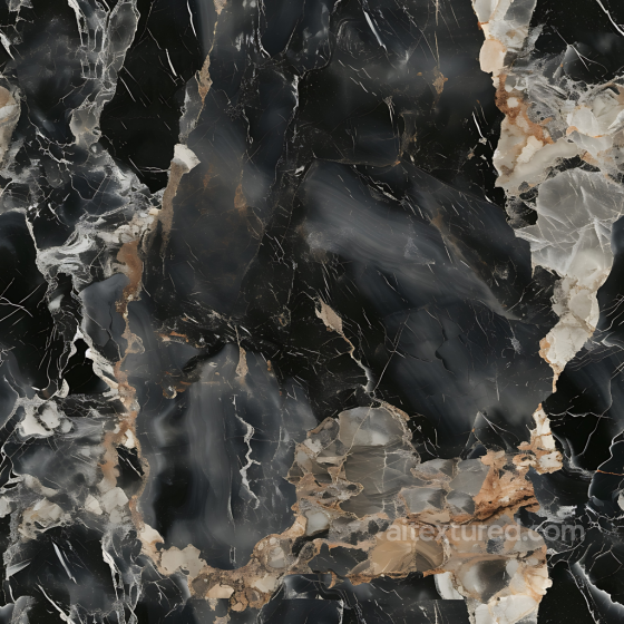 Black Natural Marble Seamless Texture with Bold Veining and Polished Finish Marble texture preview