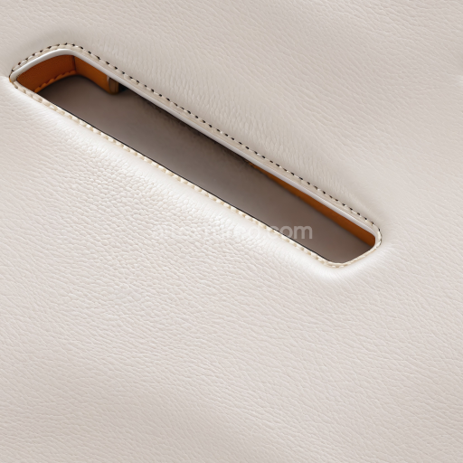 Seamless 3D White Pebbled Leather PBR Texture with Fine Grain and Neat Stitching