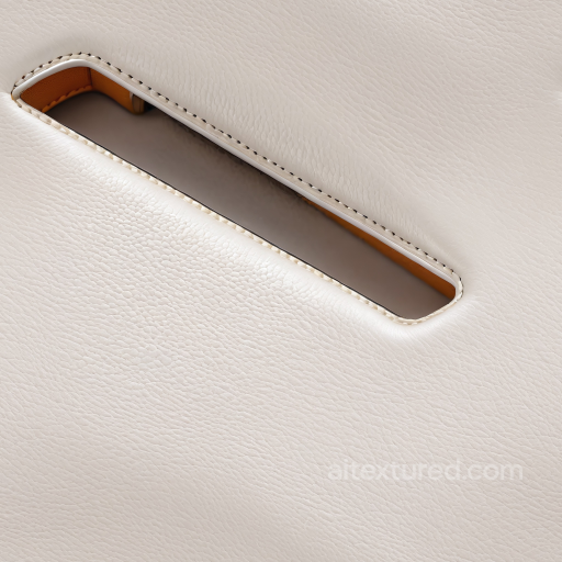 White Pebbled Leather PBR Texture with Fine Grain and Neat Stitching seamless Leather PBR texture