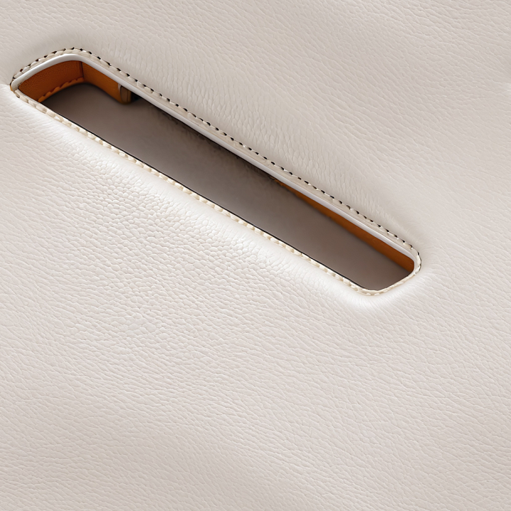 White Pebbled Leather with Fine Grain and Neat Stitching seamless PBR texture preview