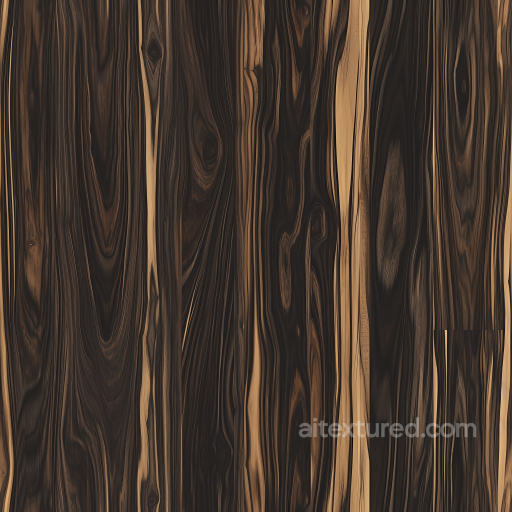 Dark Ebony Wood Floor Texture with Rich Grain and Knots seamless Wood PBR texture