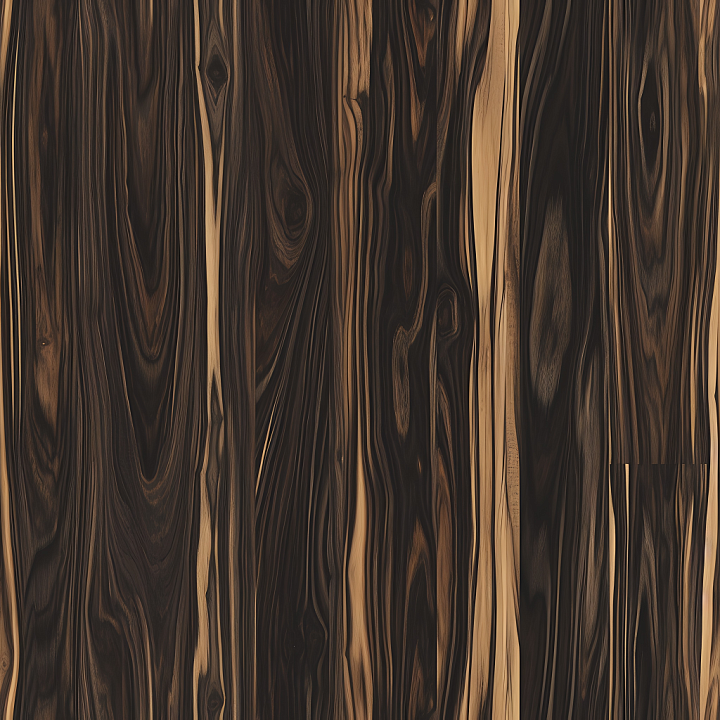 Dark Ebony Wood Floor with Rich Grain and Knots seamless PBR texture preview