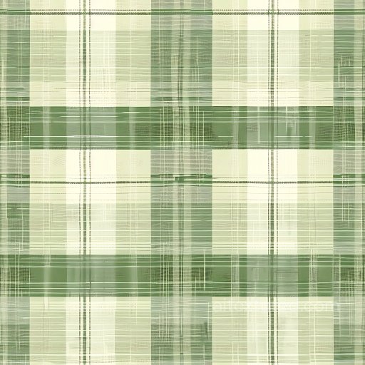 Seamless 3D PBR Texture of Light Green and Cream Plaid Fabric with Fine Weave Lines texture preview