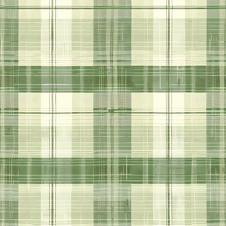 Light Green and Cream Plaid Fabric with Fine Weave Lines seamless PBR texture preview