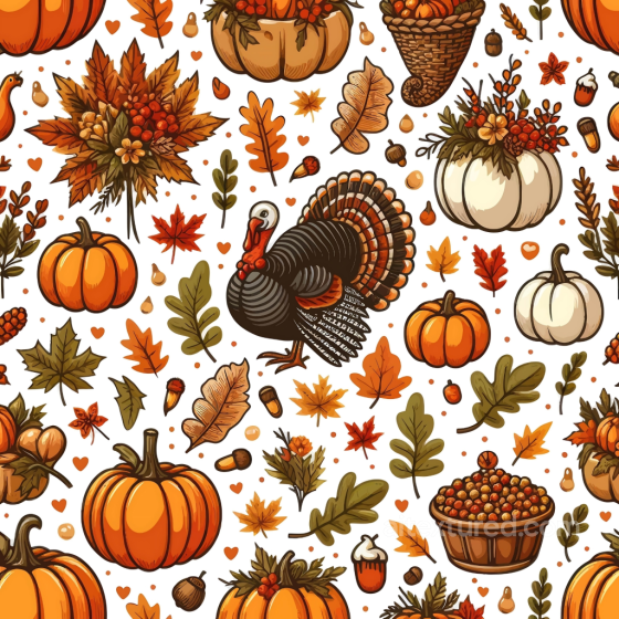 Featuring Detailed Thanksgiving Harvest Illustrations Thanksgiving texture preview