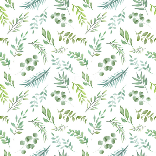 Pattern Bundle - Seamless 3D PBR Texture with Delicate Botanical Leaves Pattern in Watercolor Style texture preview
