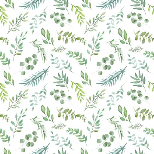with Delicate Botanical Leaves Pattern in Watercolor Style seamless Pattern Bundle PBR texture