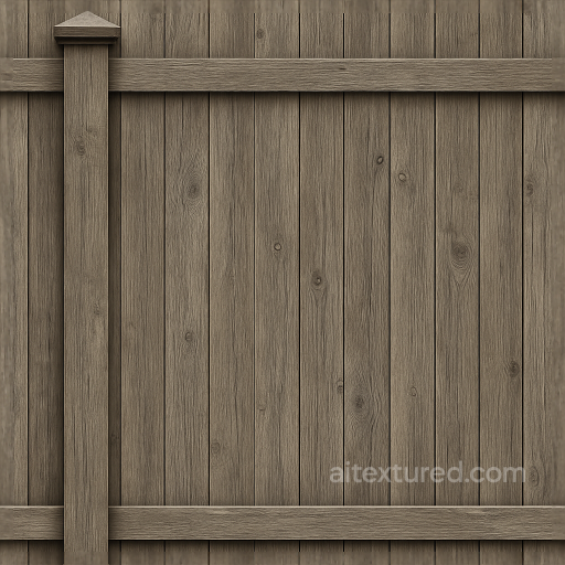 Seamless 8K 3D Texture PBR Privacy Fence With Vertical Slats Painted Wood And Fence Post… seamless Fences PBR texture