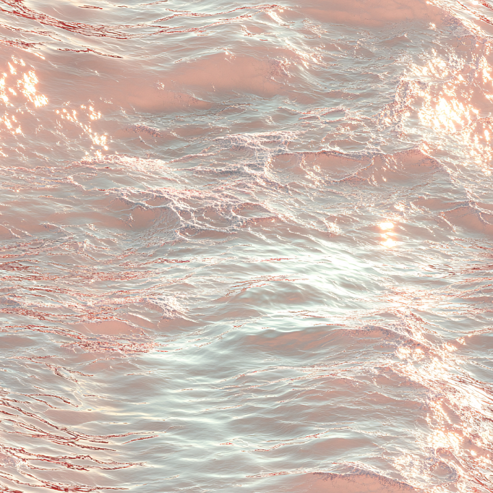 Water Featuring Soft Pink Ocean Surface with Gentle Waves and Sparkling… seamless PBR texture preview
