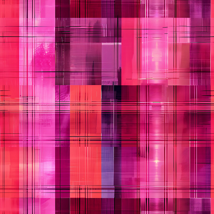 Plaid with Bold Red, Pink, and Purple Stripes seamless PBR texture preview
