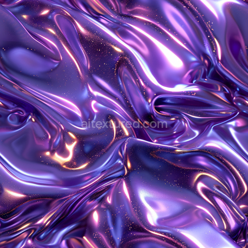 Seamless 3D PBR Glossy Purple Fabric Texture with Iridescent Highlights and Glitter
