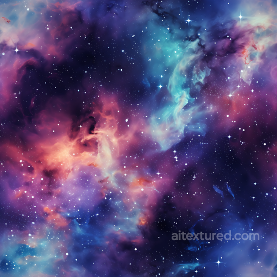 Space PBR Texture Featuring Colorful Nebula Clouds and Starfield Star, space, planets texture preview