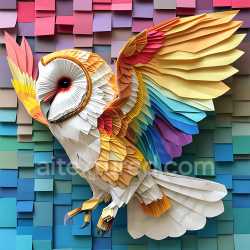 seamless Seamless 3D PBR Texture of Colorful Origami Barn Owl Feathers and Wings texture 8k free download PBR