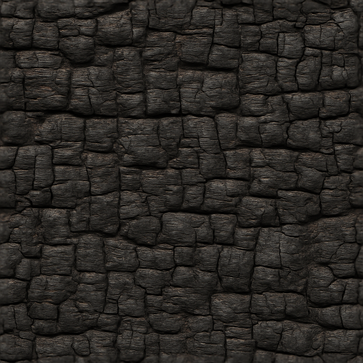 Burnt Wood Charred Surface seamless PBR texture preview