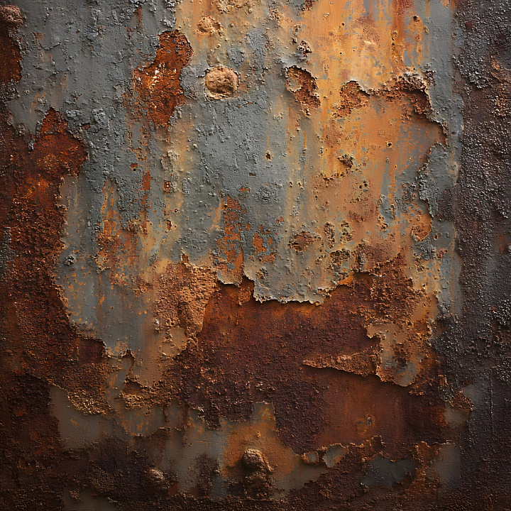 Rusty Metal with Cracked, Pitted Rust Patterns seamless PBR texture preview